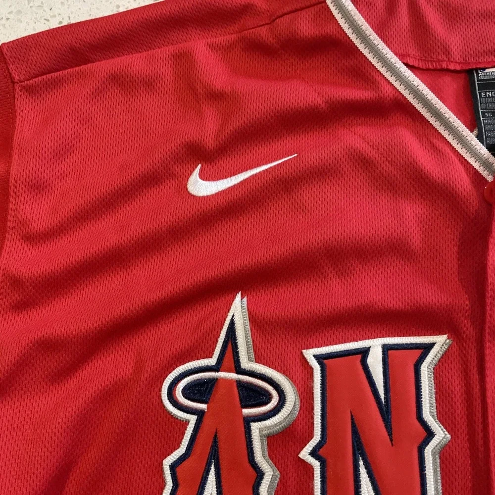 NWT Mike‎ Trout Nike Authentic Alternate Red Jersey Size 56 Los Angeles Angels